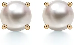 PERIMADE Pearl Stud Earrings Gold Plated Tiny Round Stud White Small Pearl Earrings for Women, 925 Sterling Silver Hypoallergenic Gift Trendy Birthday Friendship Jewelry for Mom Best Friend