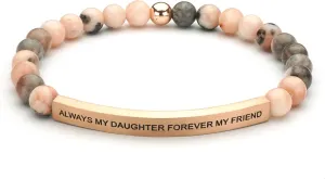 Personalized Bracelets for Women Men Couple,18K Gold Plated Stainless Steel Bar Custom Engraved Name Message Quotes Natural Gemstone Beaded Stretch Bracelet