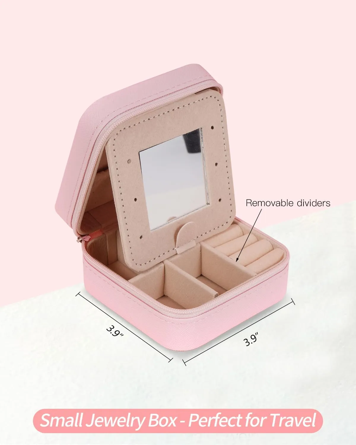 Personalized Jewelry Case for Women Girls - Fashion Mini Jewelry Boxes - Trendy Travel Jewelry Organizer with Initials Letter - Teen Gifts | Pink,N