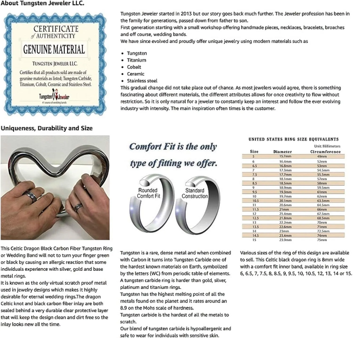 Personalized Laser Engraving Ring for Men and Ring for Women Titanium Band Rings 8mm Black IP Plated Titanium Ring with Black IP Celtic Design Inlay Wedding Band Ring Ideal Rings for Couples