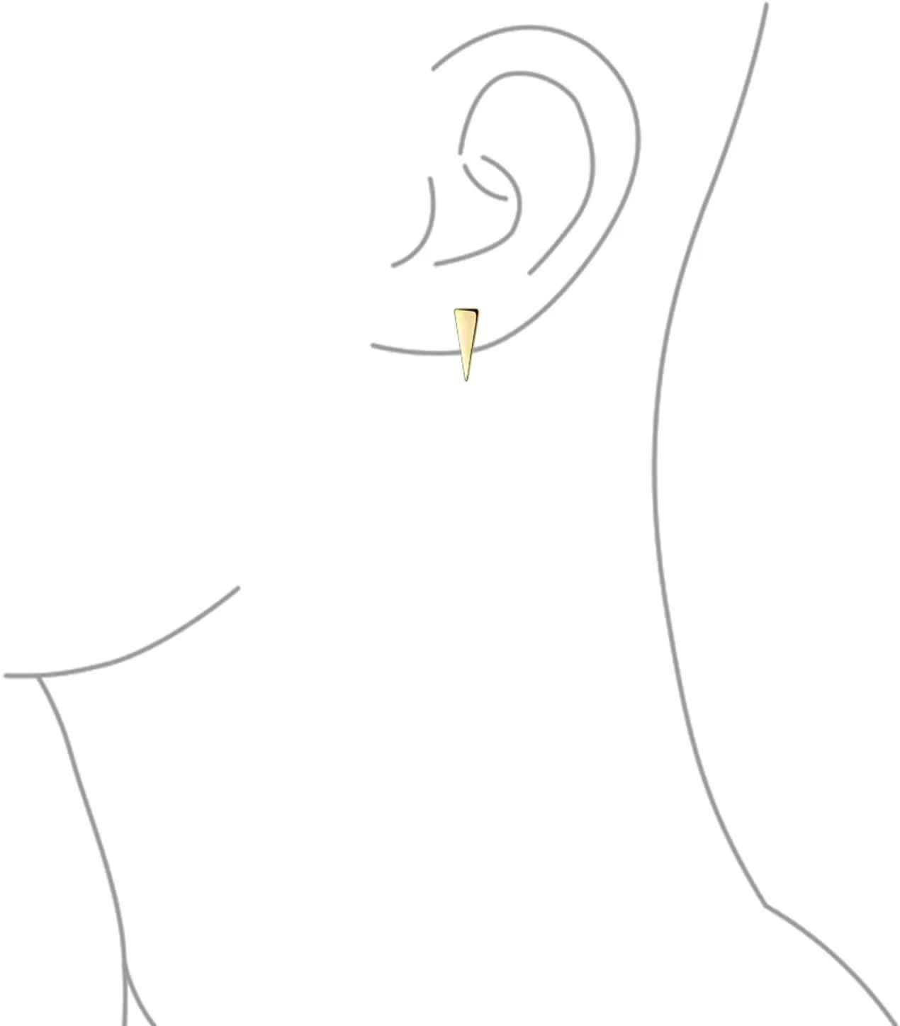 Personalized Minimalist Initial Alphabet A-Z Geometric Triangle Arrow Tiny Stud Earrings For Women For Teen 14K Gold Plated .925 Sterling Silver