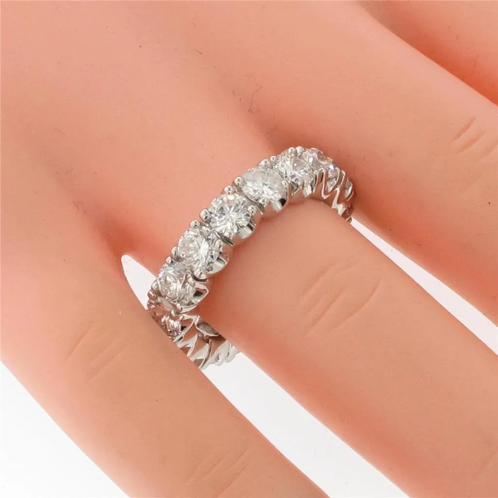Platinum Brilliant Cut Diamond Eternity Ring in Split Prong Setting (3.05-4.00 CT TDW)