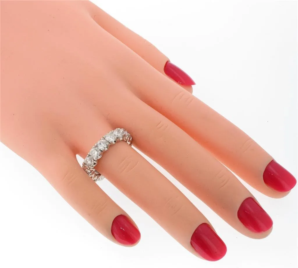 Platinum Brilliant Cut Diamond Eternity Ring in Split Prong Setting (3.05-4.00 CT TDW)