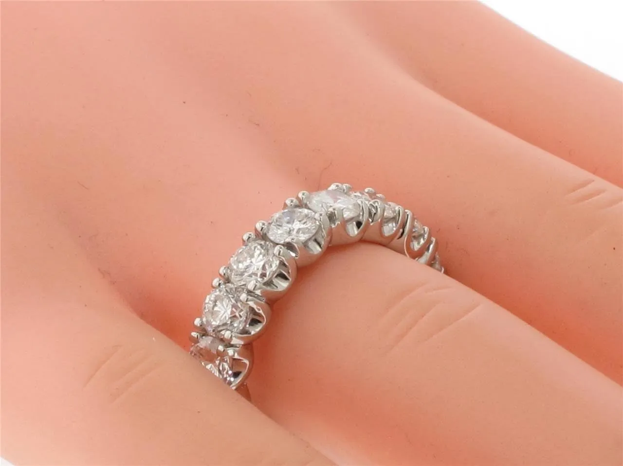 Platinum Brilliant Cut Diamond Eternity Ring in Split Prong Setting (3.05-4.00 CT TDW)