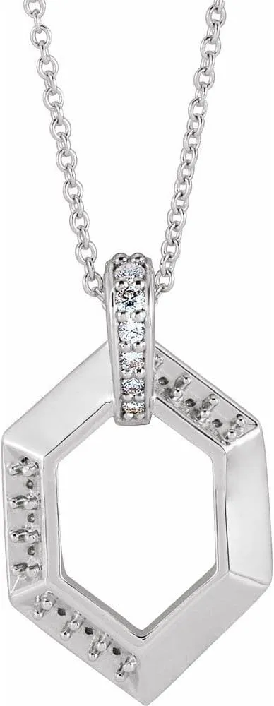 Platinum Round Shape 3-Stone Diamond Semi-Set Bar Family Necklace Fine Jewelry for Women Gifts for Her (23.8x13.73mm, Mounting Only, Not All stones Included, 06 cttw, G-H, SI2-SI3), 16-18"