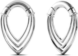 PONWAG 1 Pair 4mm 5mm Punk Ear Weight 4g 6g Ear Gauge Dangle Plug Hanger Hoop Brass Gothic Rivets Cobweb Ear Tunnels For Women Men Body Piecing Jewelry