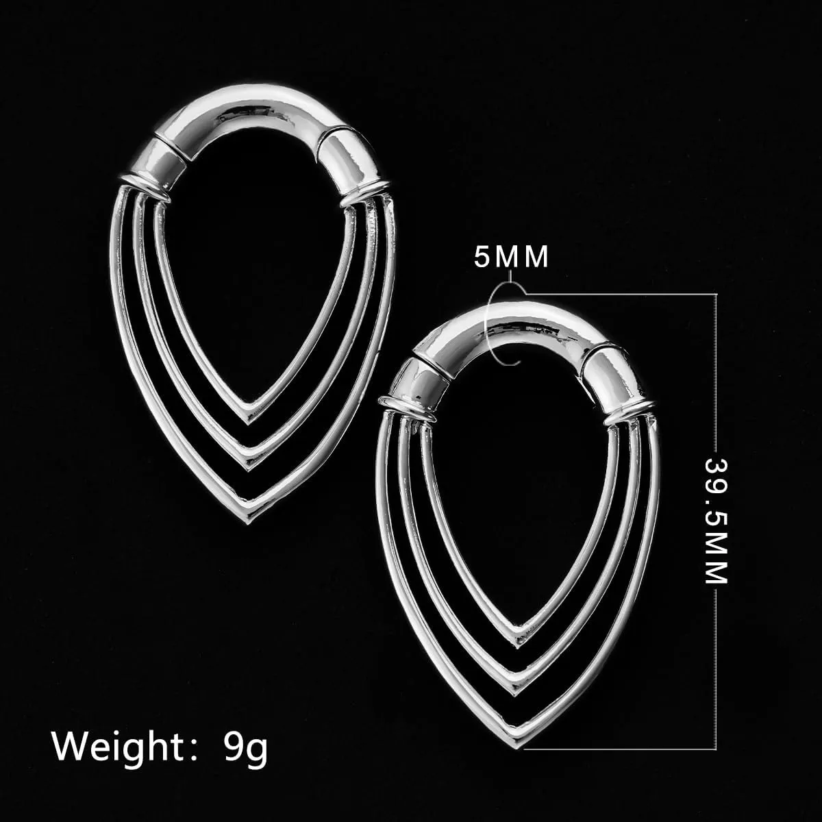 PONWAG 1 Pair 4mm 5mm Punk Ear Weight 4g 6g Ear Gauge Dangle Plug Hanger Hoop Brass Gothic Rivets Cobweb Ear Tunnels For Women Men Body Piecing Jewelry