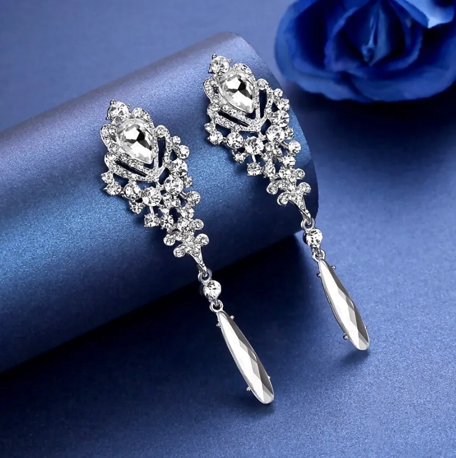 "Mariam" - Rhinestone Bridal Earrings