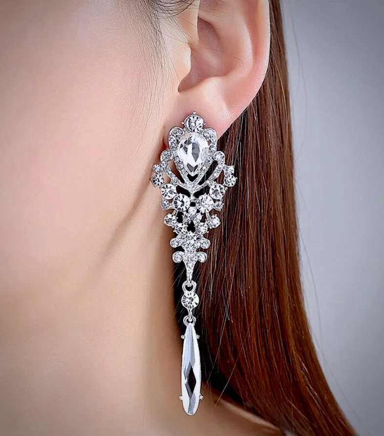 "Mariam" - Rhinestone Bridal Earrings