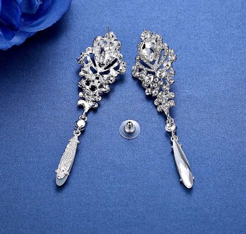 "Mariam" - Rhinestone Bridal Earrings