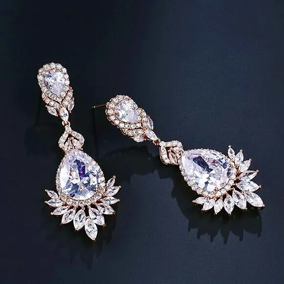 "Shelley" - Cubic Zirconia Bridal Earrings - More Colors