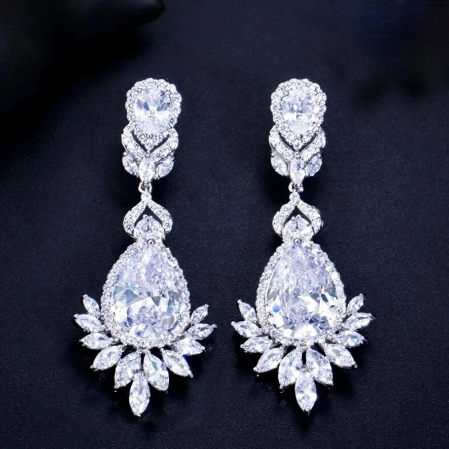 "Shelley" - Cubic Zirconia Bridal Earrings - More Colors