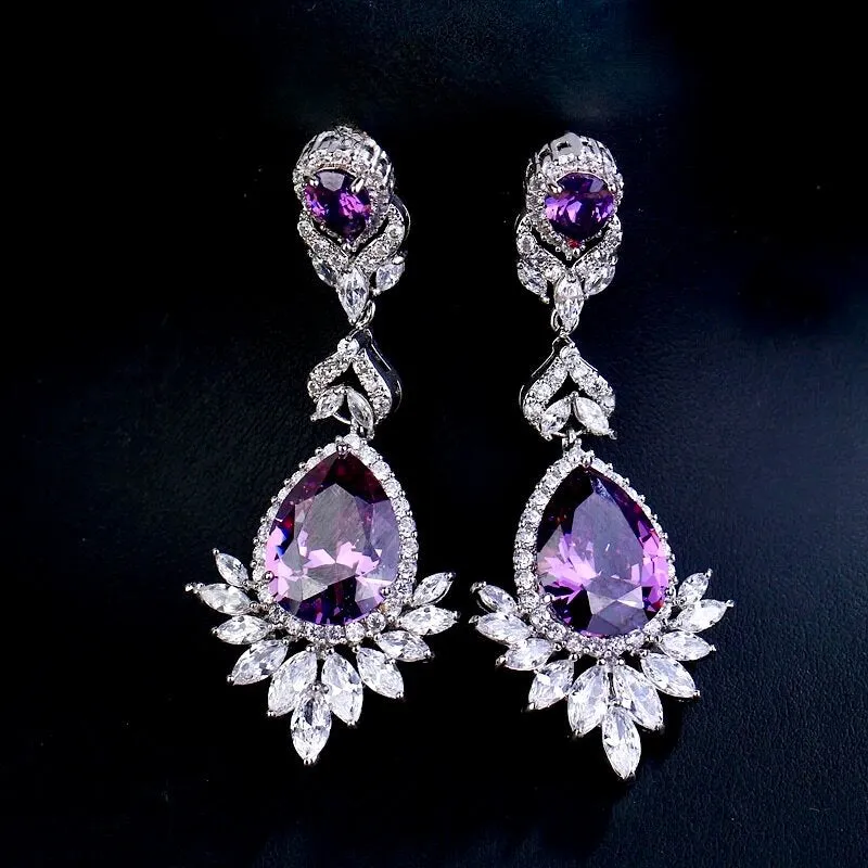 "Shelley" - Cubic Zirconia Bridal Earrings - More Colors