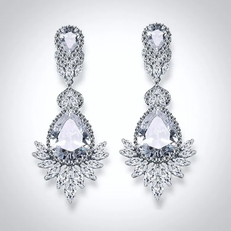 "Shelley" - Cubic Zirconia Bridal Earrings - More Colors