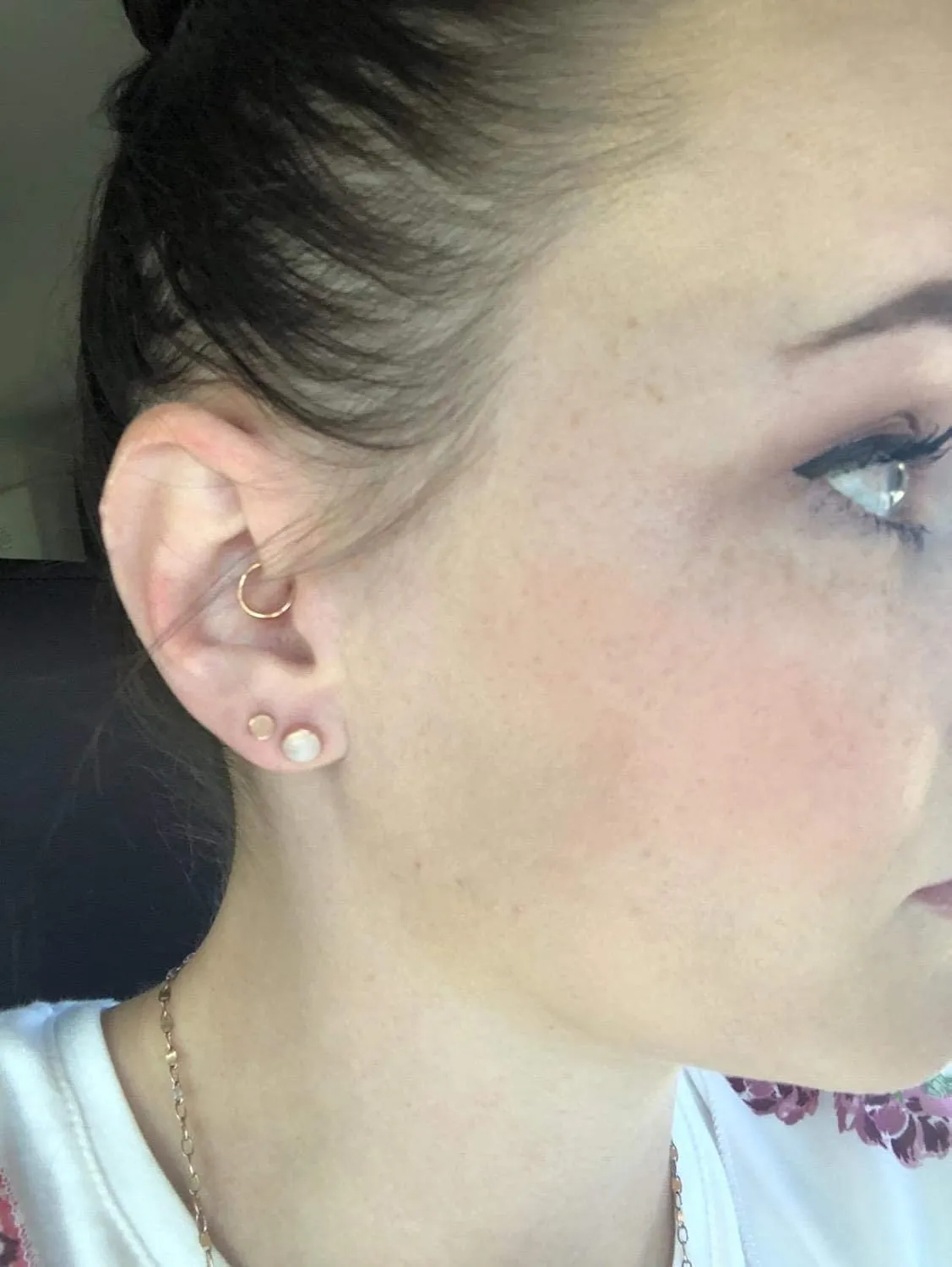 QWALIT Cartilage Earrings - Silver, Clear for Women - Forward Helix, Tragus Earrings, Medusa Piercing Jewelry