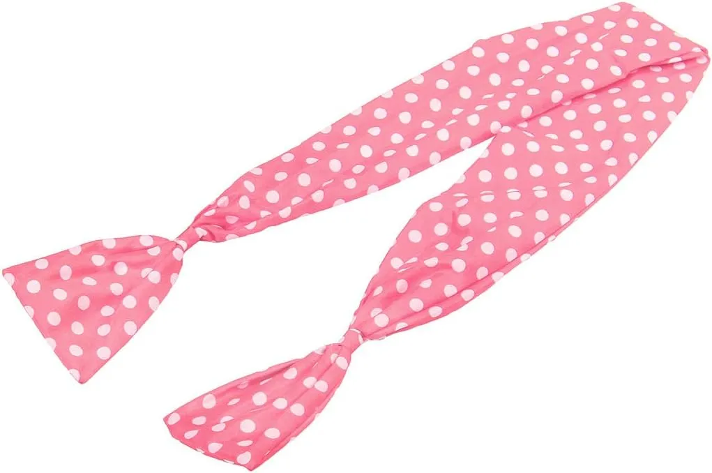 Retro 50's Costume Accessories Set Polka Dot Chiffon Scarf Cat Eye Glasses Bandana Tie Headband & Earrings