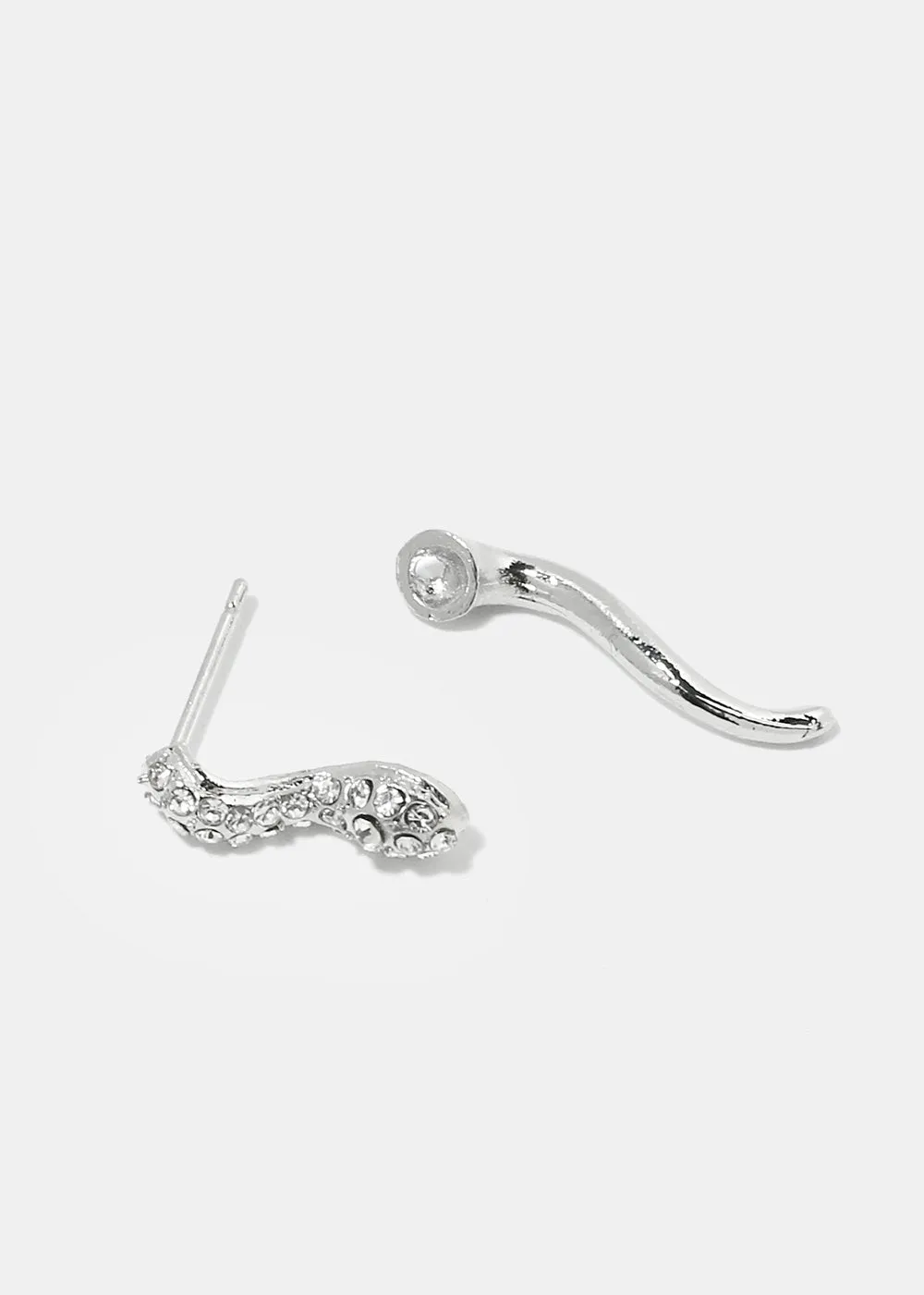 Rhinestone Studded Snake Head Earrings