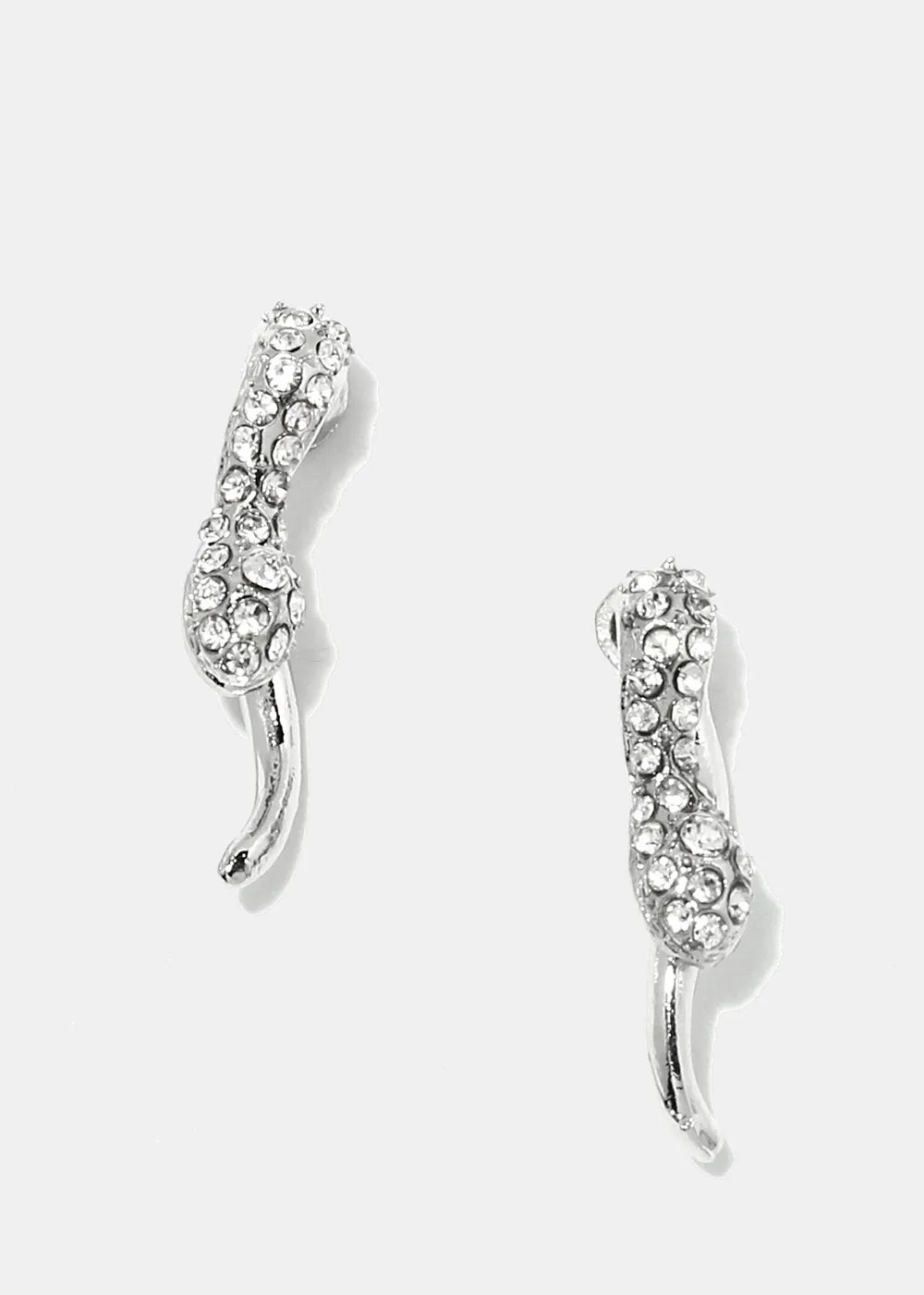 Rhinestone Studded Snake Head Earrings