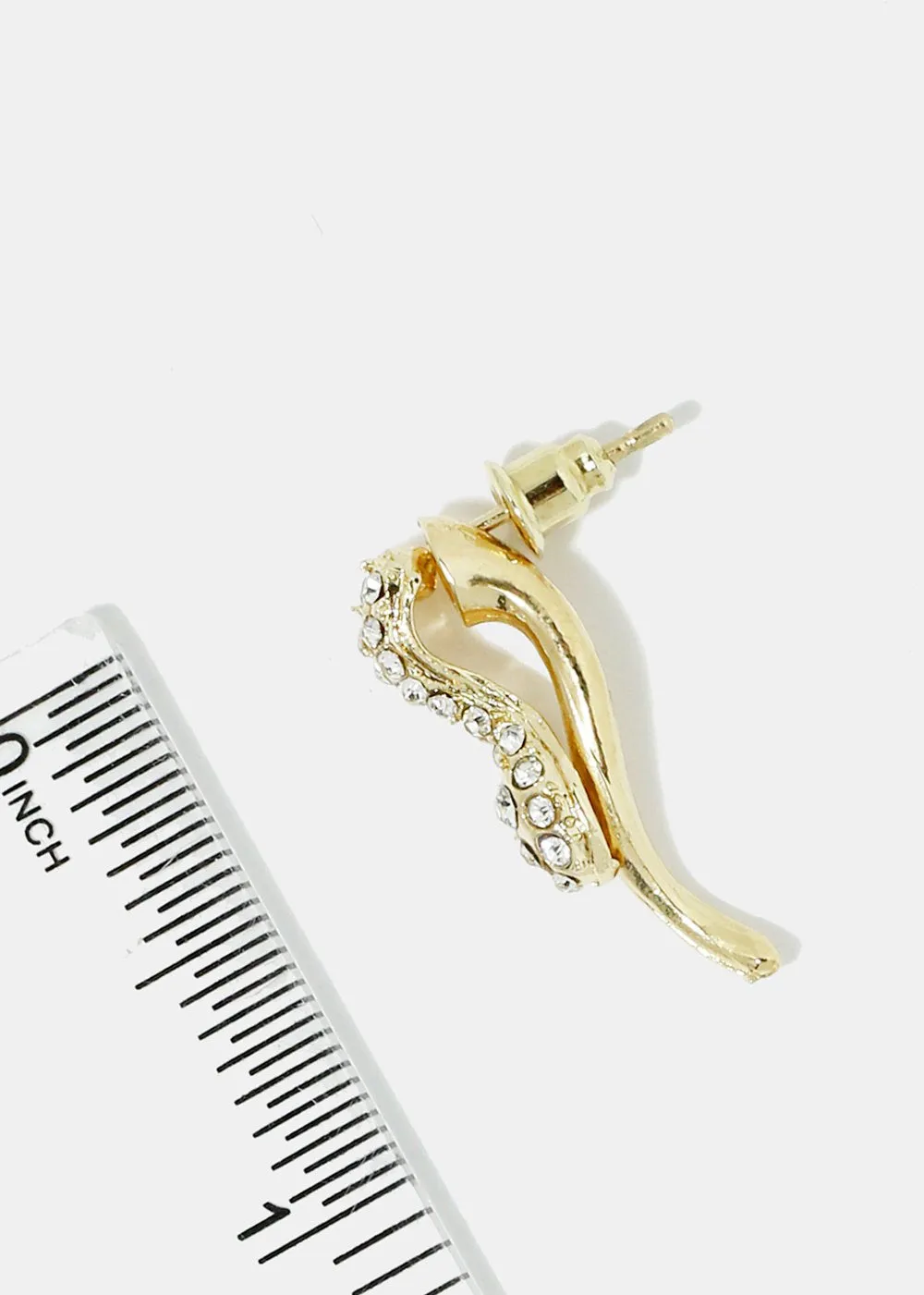 Rhinestone Studded Snake Head Earrings