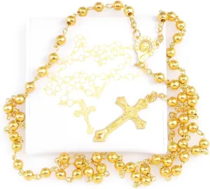Rosary Necklace with Leather Pouch