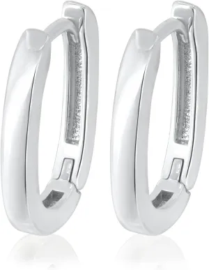 Rose Gold Plated Hoop Earrings for Women | Oval Hinged Hoop Earrings