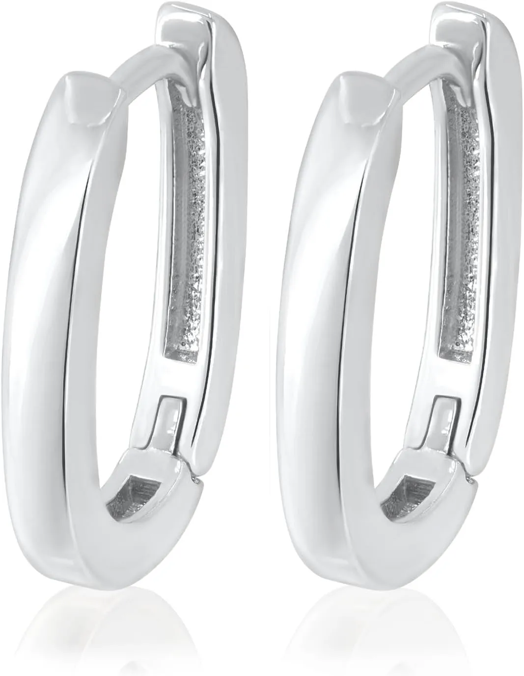 Rose Gold Plated Hoop Earrings for Women | Oval Hinged Hoop Earrings