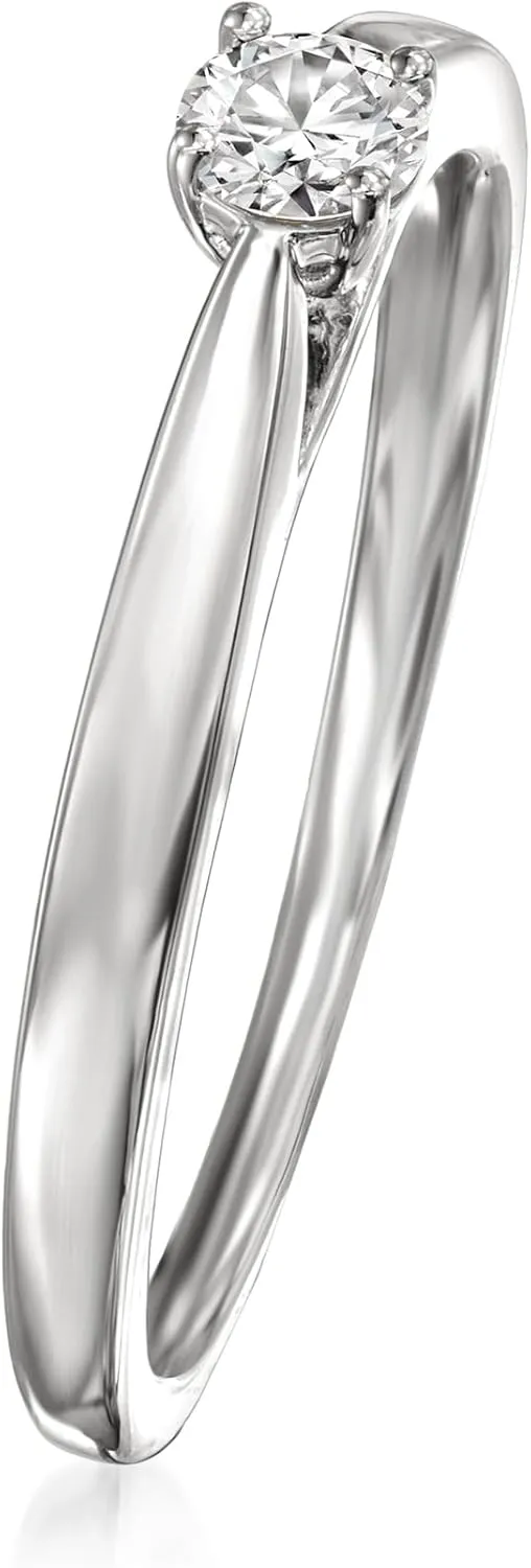 Ross-Simons 0.15 Carat Lab-Grown Diamond Solitaire Ring in Sterling Silver