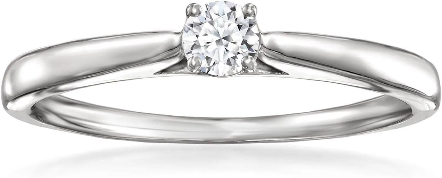 Ross-Simons 0.15 Carat Lab-Grown Diamond Solitaire Ring in Sterling Silver