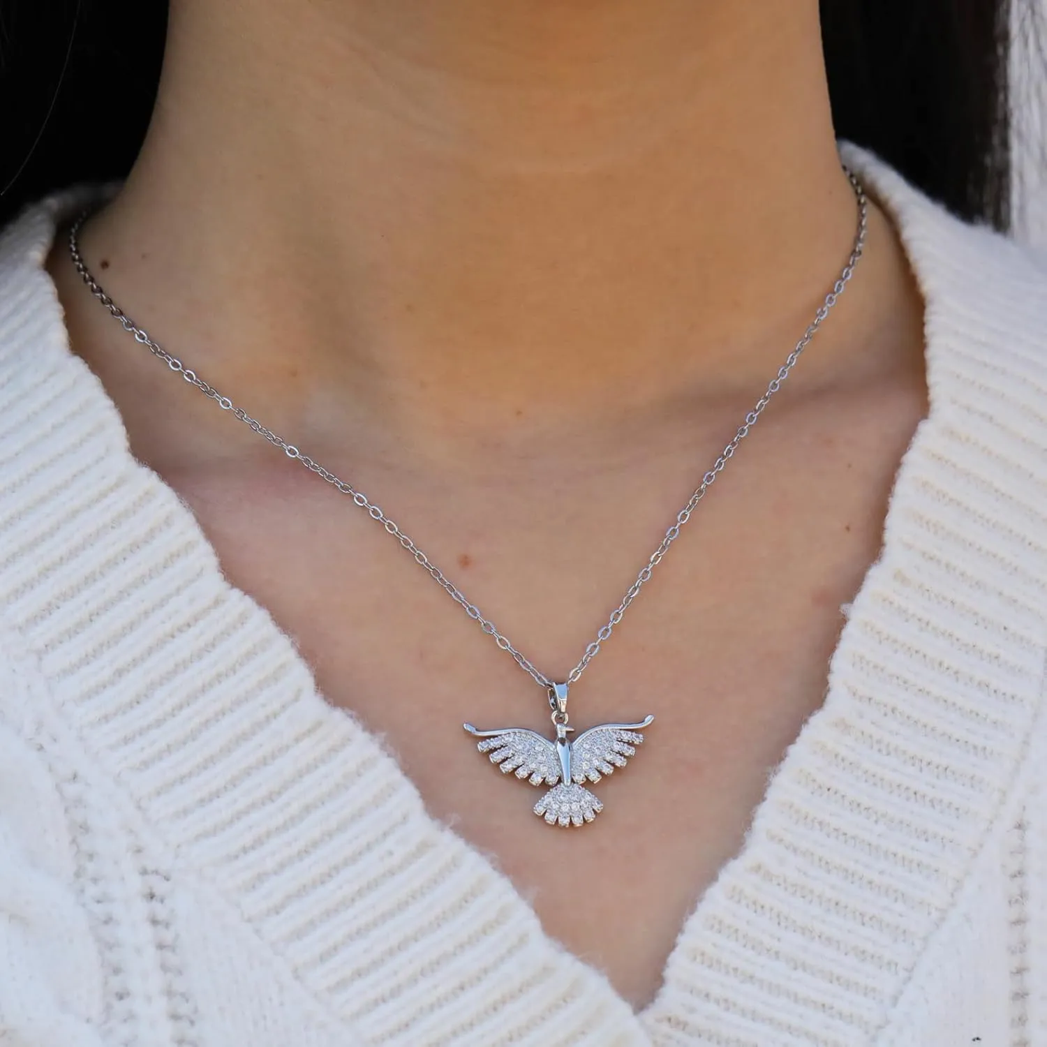 RZKING Silver Necklace for Women, Dainty Cat Candy Bow Moonstone Necklace, Gifts for Best Friend Sister Mom Daughter Teacher, Mothers Day Birthday Christmas Thank You Gifts