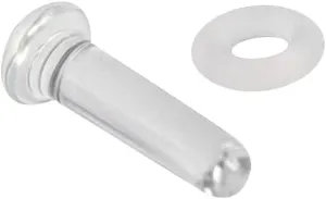 Satix 20G-8G Glass Flat Back Labret Retainer with O-Ring For Helix Cartilage Earrings Tragus Lip Ring Nose Stud Clear Piercing Retainer 1/2" - Sold Each