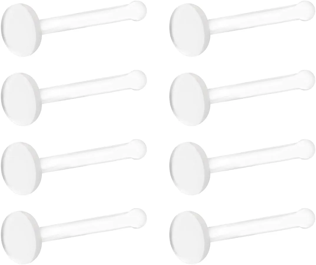 Satix Mix Style Clear Piercing Retainers for Work Surgery, Bioflex Clear Earring Retainer, Clear Nose Rings Retainer, Flat Top Nose Bone Retainer, Clear Septum Retainer, Flexible Horseshoe Retainer
