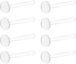 Satix Mix Style Clear Piercing Retainers for Work Surgery, Bioflex Clear Earring Retainer, Clear Nose Rings Retainer, Flat Top Nose Bone Retainer, Clear Septum Retainer, Flexible Horseshoe Retainer