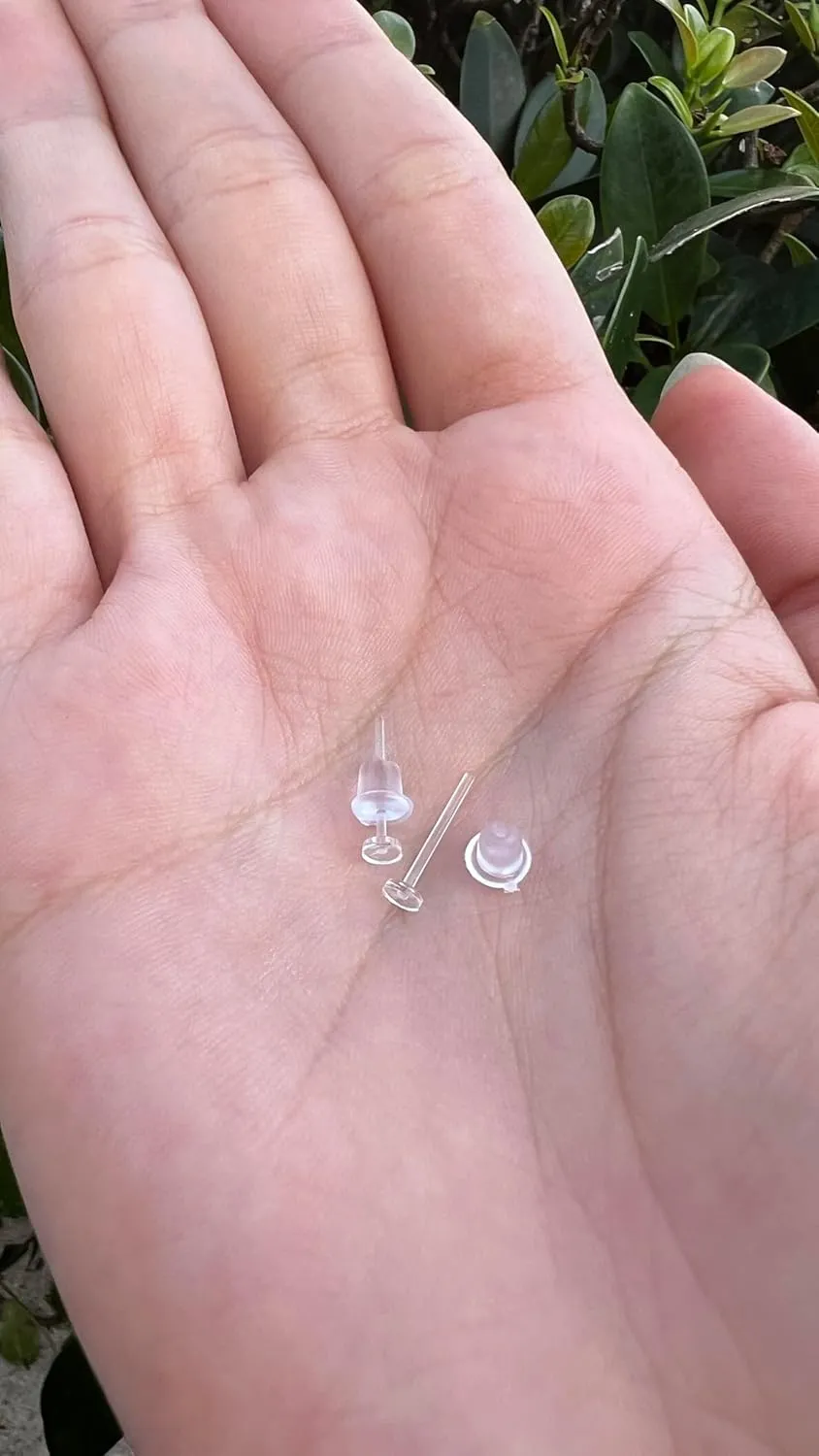 Satix Mix Style Clear Piercing Retainers for Work Surgery, Bioflex Clear Earring Retainer, Clear Nose Rings Retainer, Flat Top Nose Bone Retainer, Clear Septum Retainer, Flexible Horseshoe Retainer