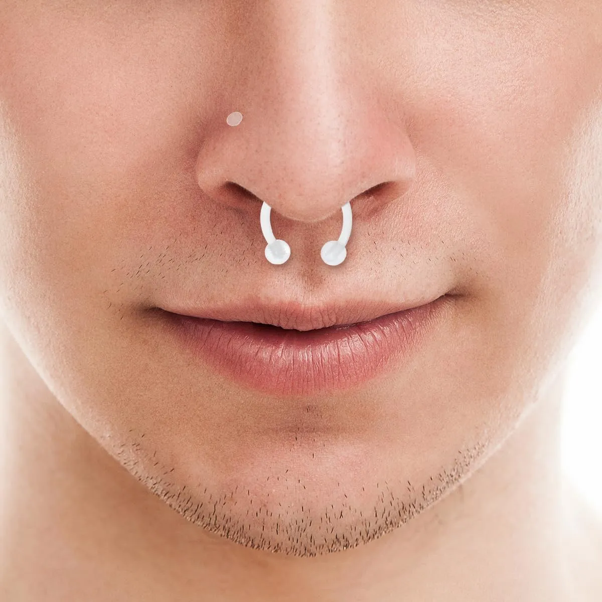 Satix Mix Style Clear Piercing Retainers for Work Surgery, Bioflex Clear Earring Retainer, Clear Nose Rings Retainer, Flat Top Nose Bone Retainer, Clear Septum Retainer, Flexible Horseshoe Retainer