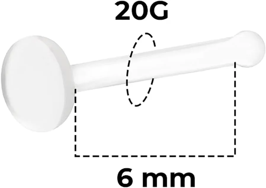 Satix Mix Style Clear Piercing Retainers for Work Surgery, Bioflex Clear Earring Retainer, Clear Nose Rings Retainer, Flat Top Nose Bone Retainer, Clear Septum Retainer, Flexible Horseshoe Retainer