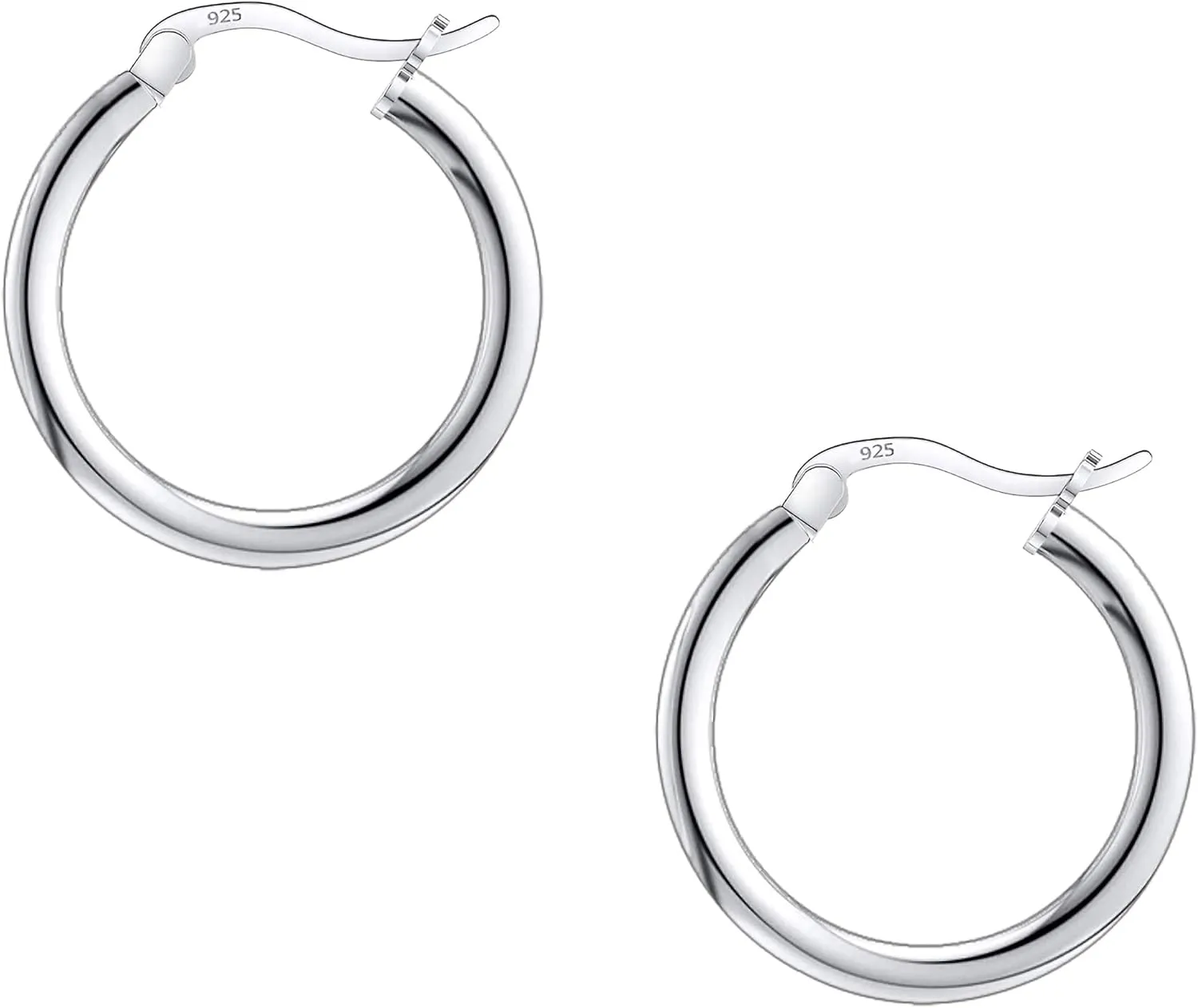 Savlano 925 Sterling silver Round Hoop Earrings for Women & Men Comes in 10MM-25MM