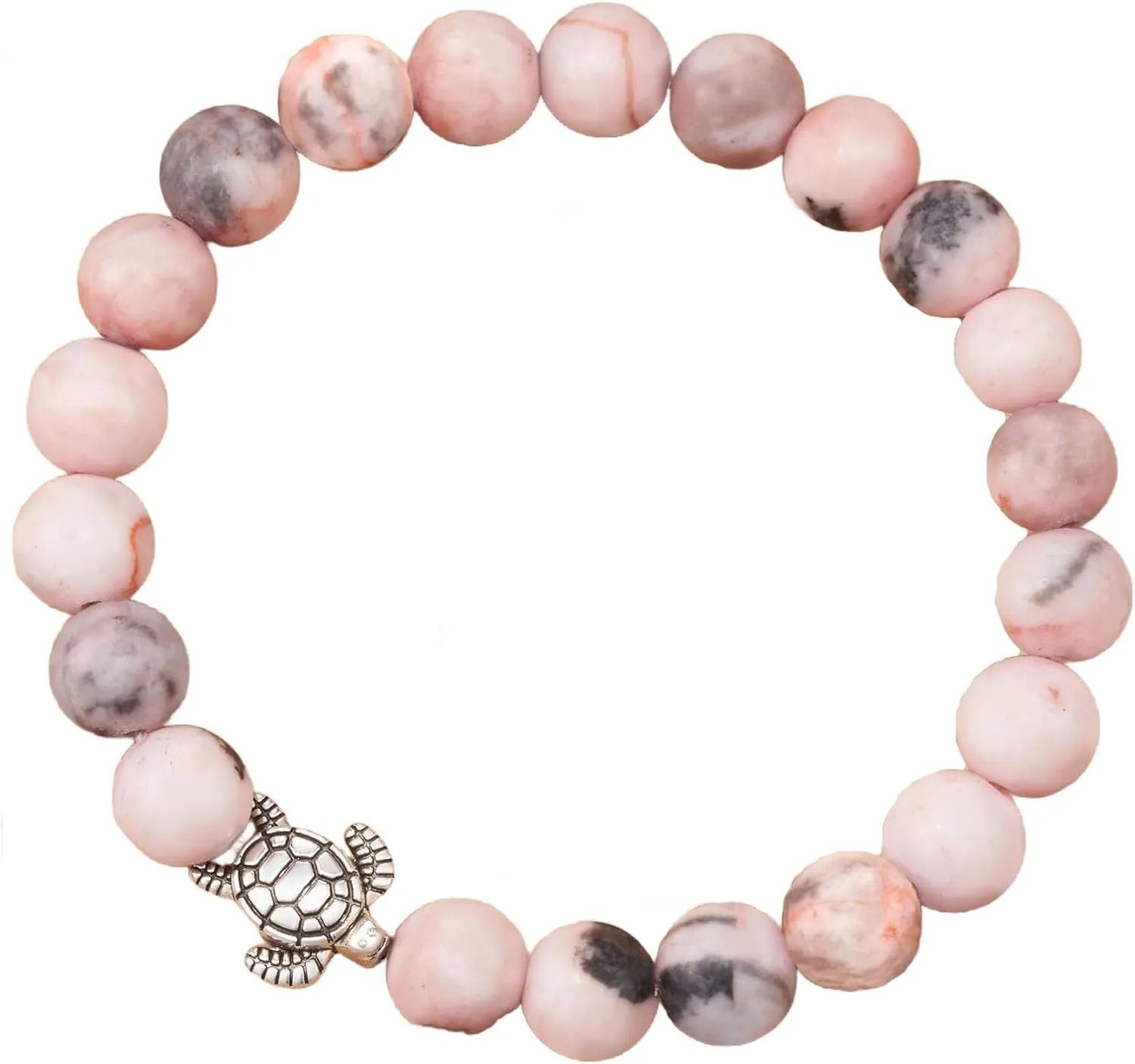 Sea Turtle Bracelet for Women 8mm Natural Stone Beaded Turtle Charm Stretch Bracelets for Men Best Friend Friendship Summer Beach Jewelry