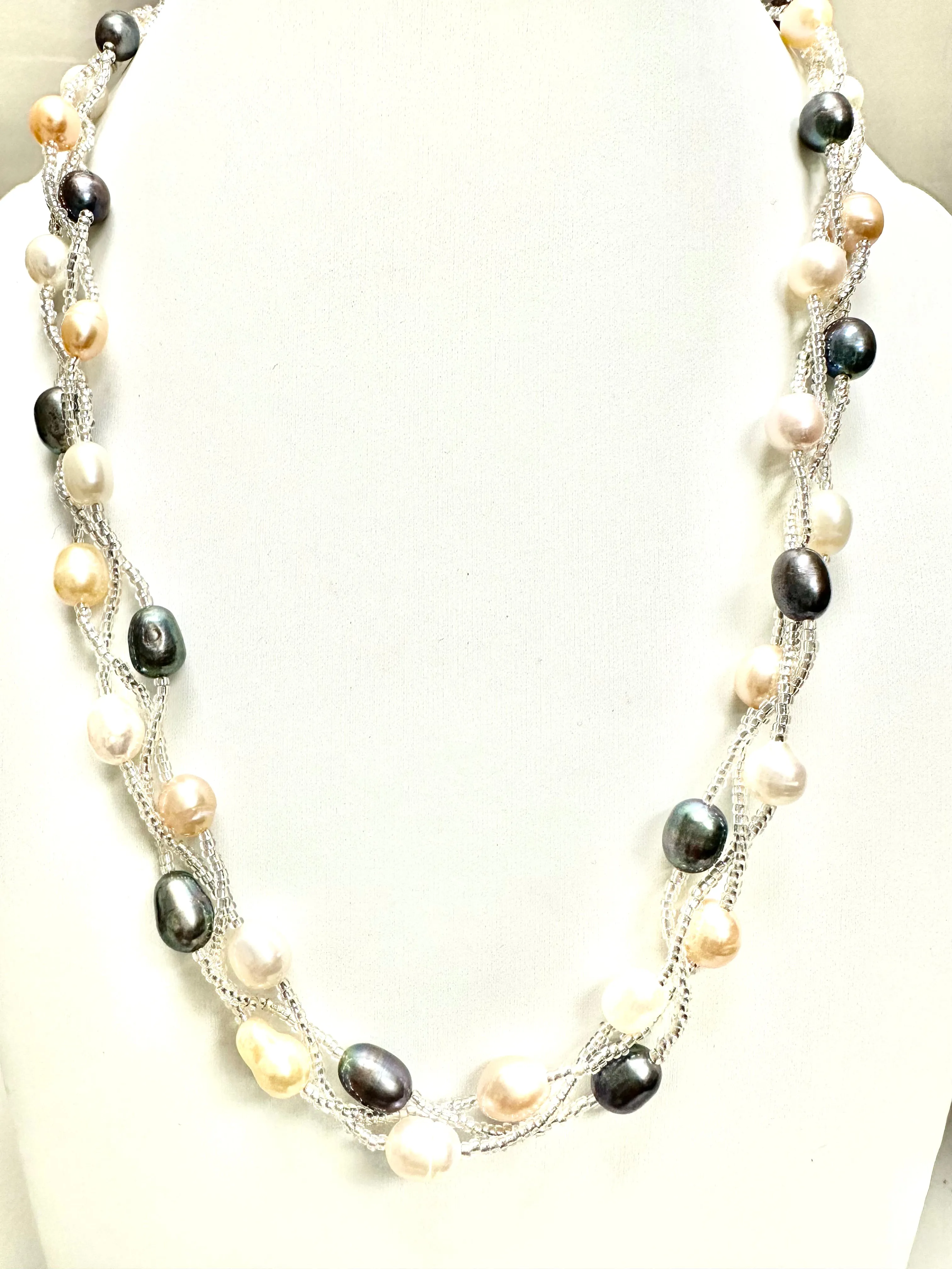 Seed Bead and Pearl Necklace