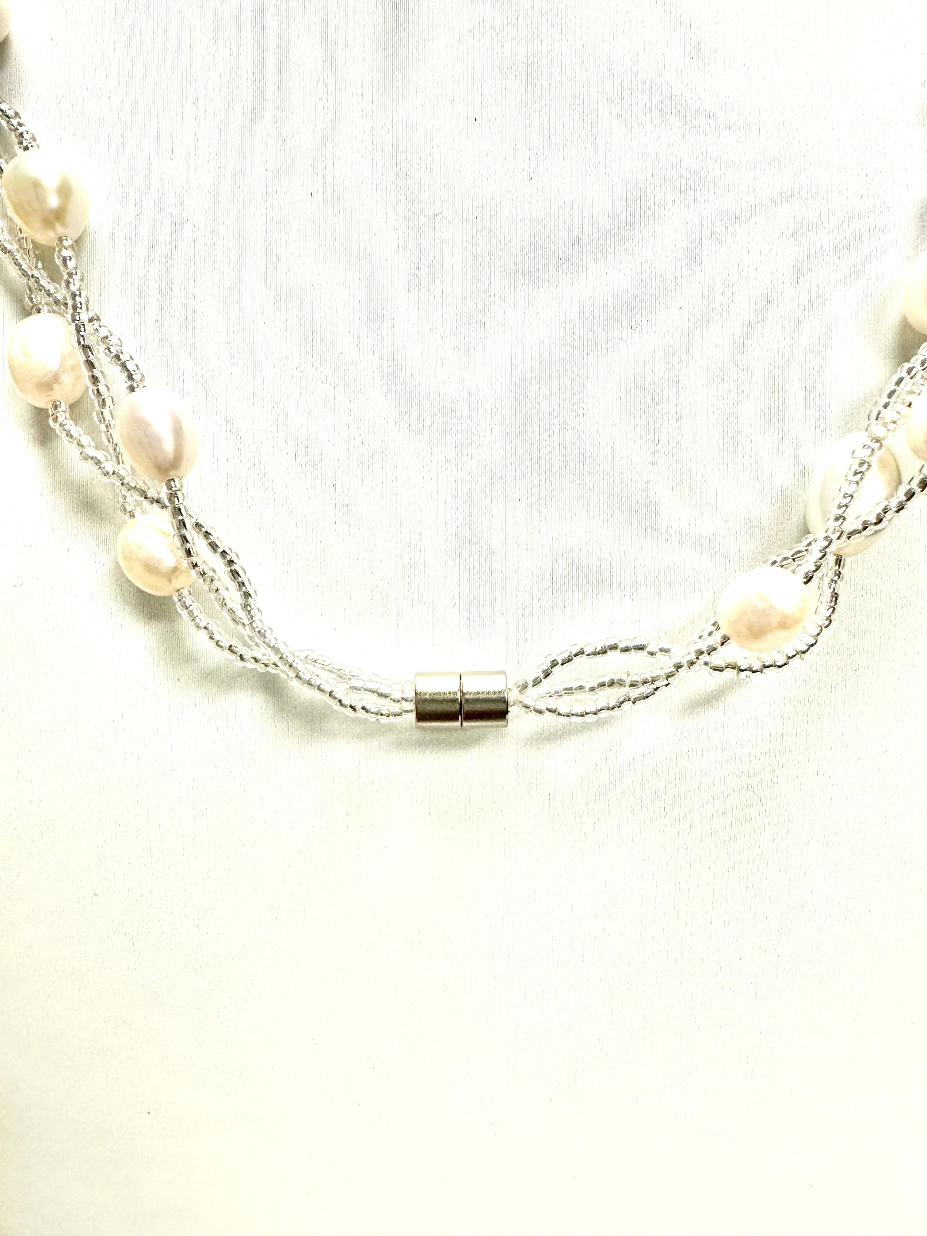Seed Bead and Pearl Necklace