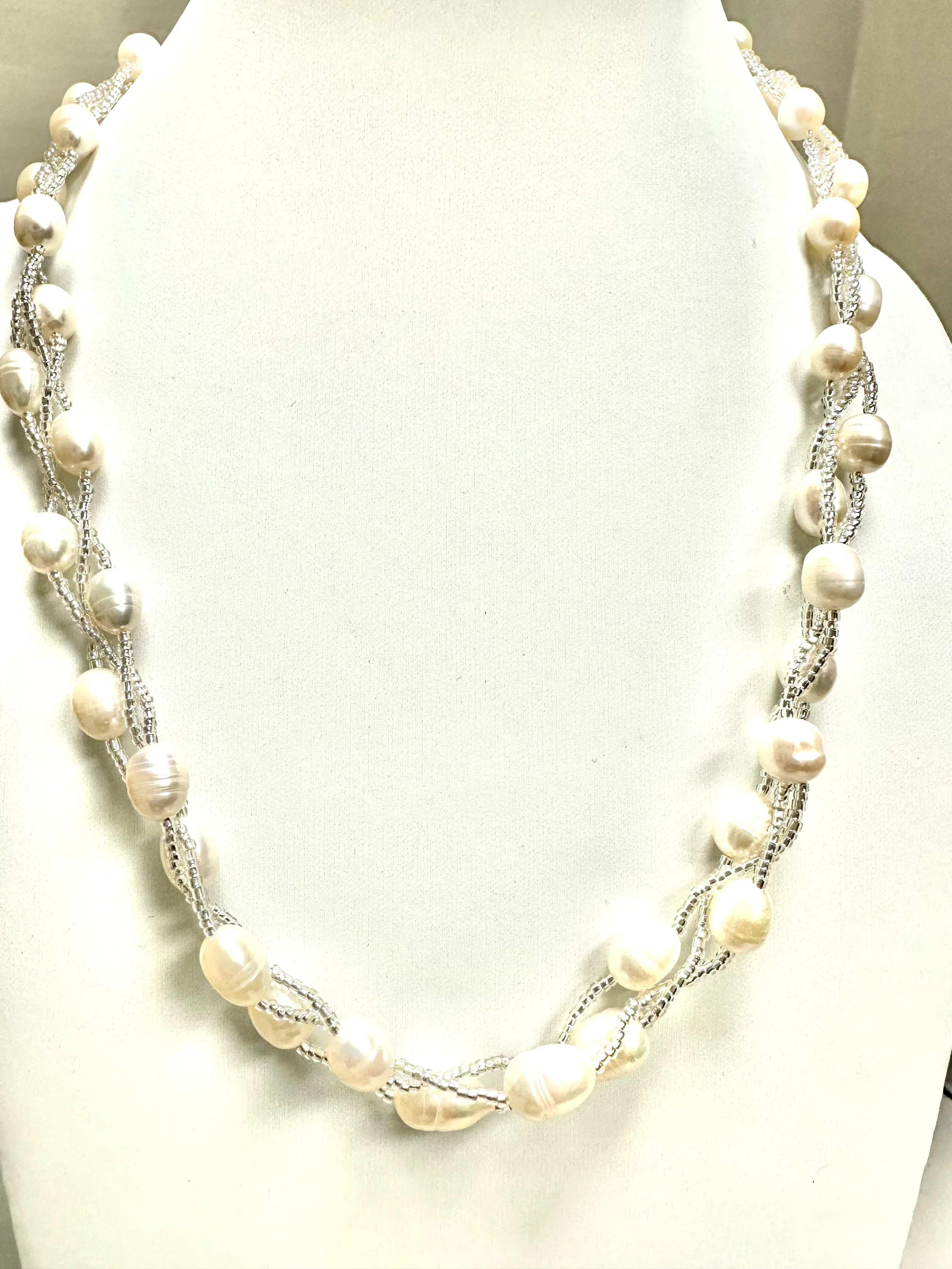 Seed Bead and Pearl Necklace