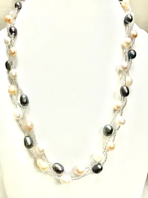 Seed Bead and Pearl Necklace