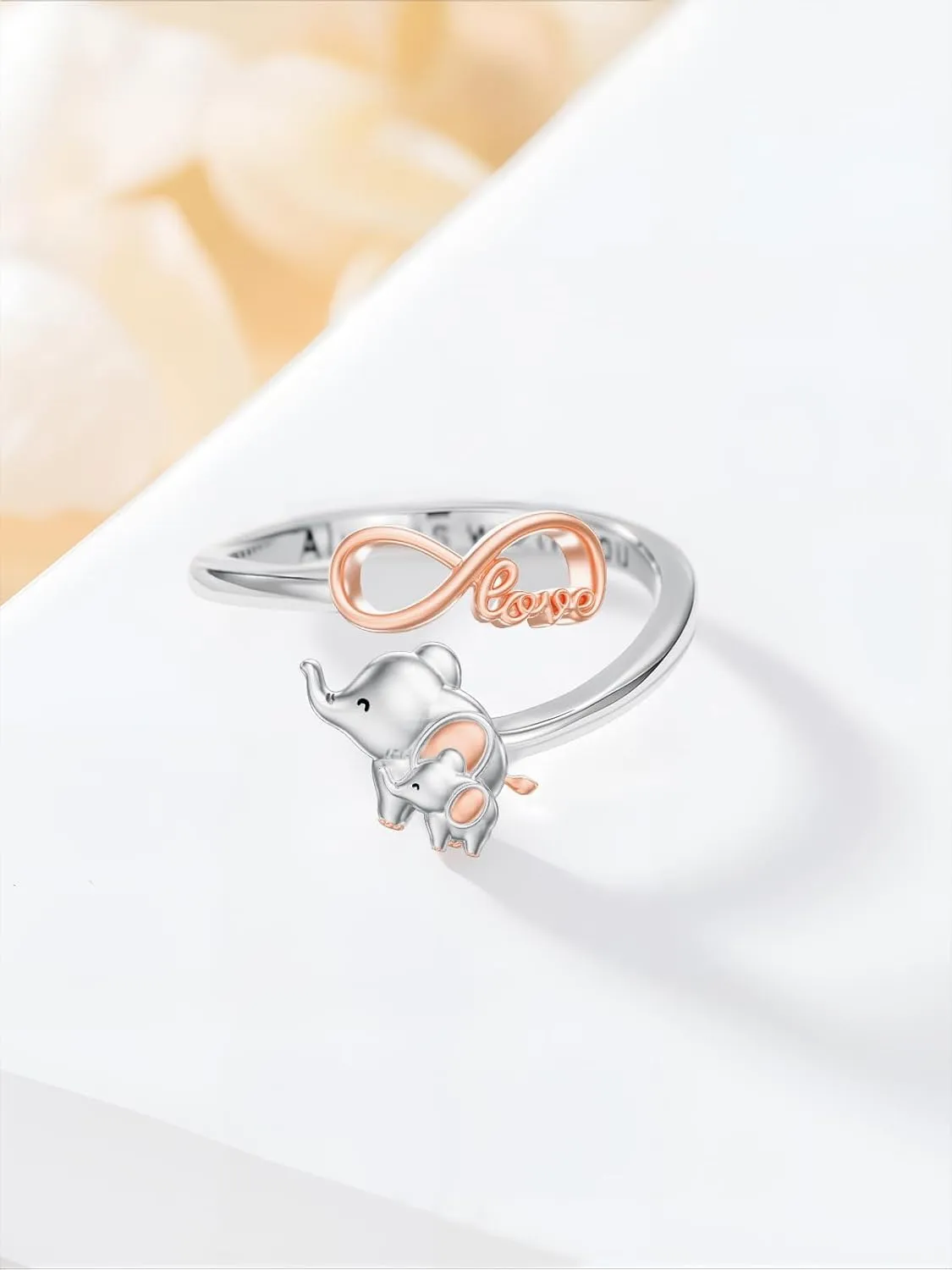 Seiyang Animal Ring 925 Sterling Silver Cute Axolotl/Dog/Elephant/Highland Cow/Koala/Panda Open Adjustable Rings Mother's Day Jewelry Gift for for Women Mom Animal Lovers
