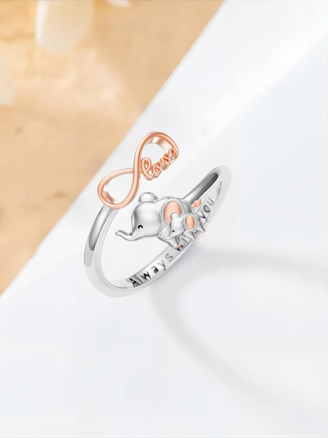 Seiyang Animal Ring 925 Sterling Silver Cute Axolotl/Dog/Elephant/Highland Cow/Koala/Panda Open Adjustable Rings Mother's Day Jewelry Gift for for Women Mom Animal Lovers