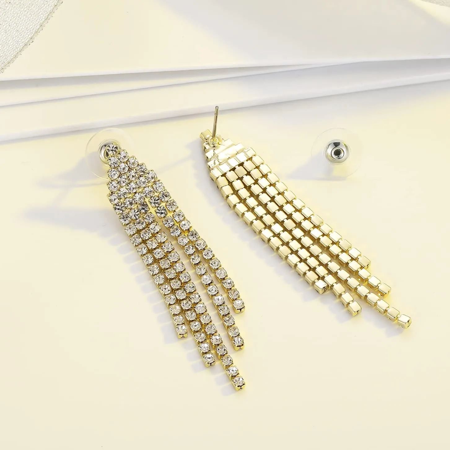 SELOVO Chandelier Tassel Dangle Linear Drop Earrings Party Jewelry Clear Austrian Crystal