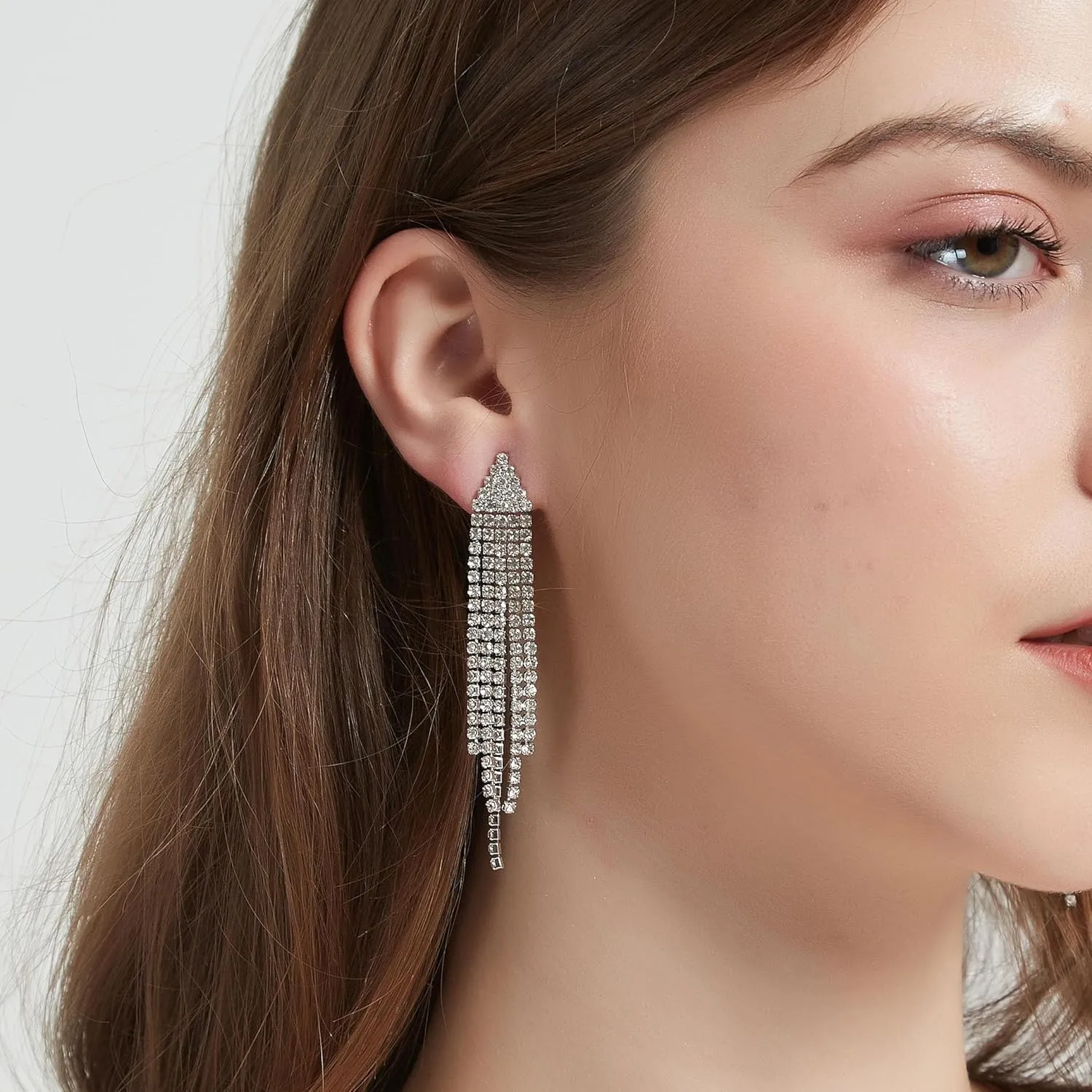 SELOVO Chandelier Tassel Dangle Linear Drop Earrings Party Jewelry Clear Austrian Crystal