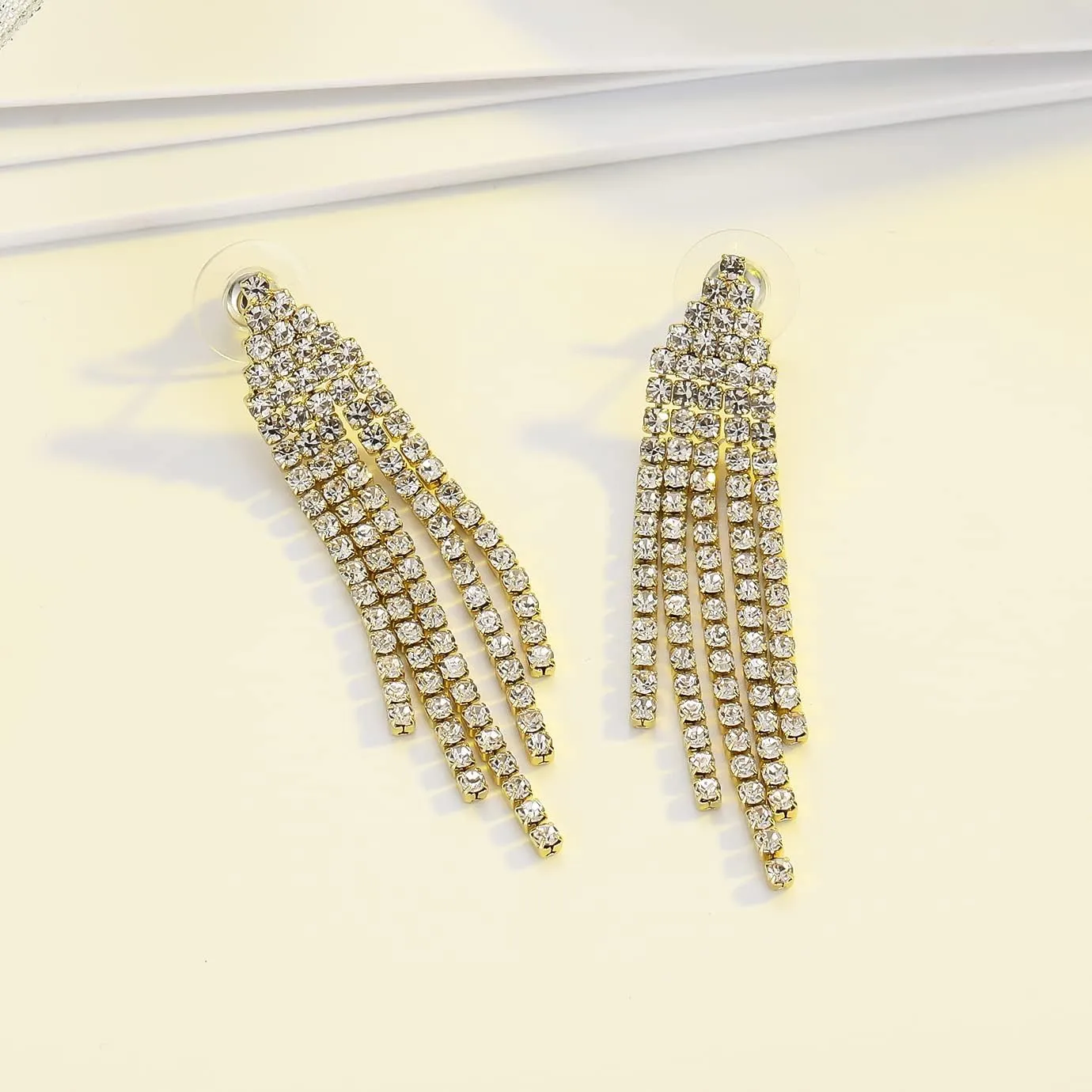 SELOVO Chandelier Tassel Dangle Linear Drop Earrings Party Jewelry Clear Austrian Crystal