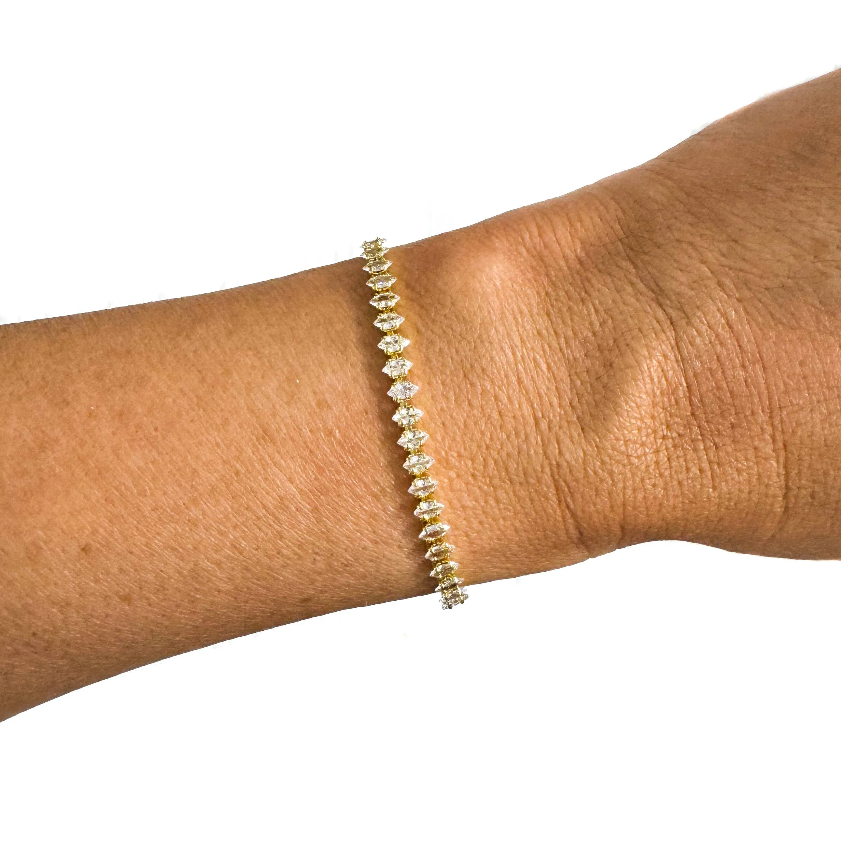 Semi Precious Pave Gold Filled Adjustable Bracelets