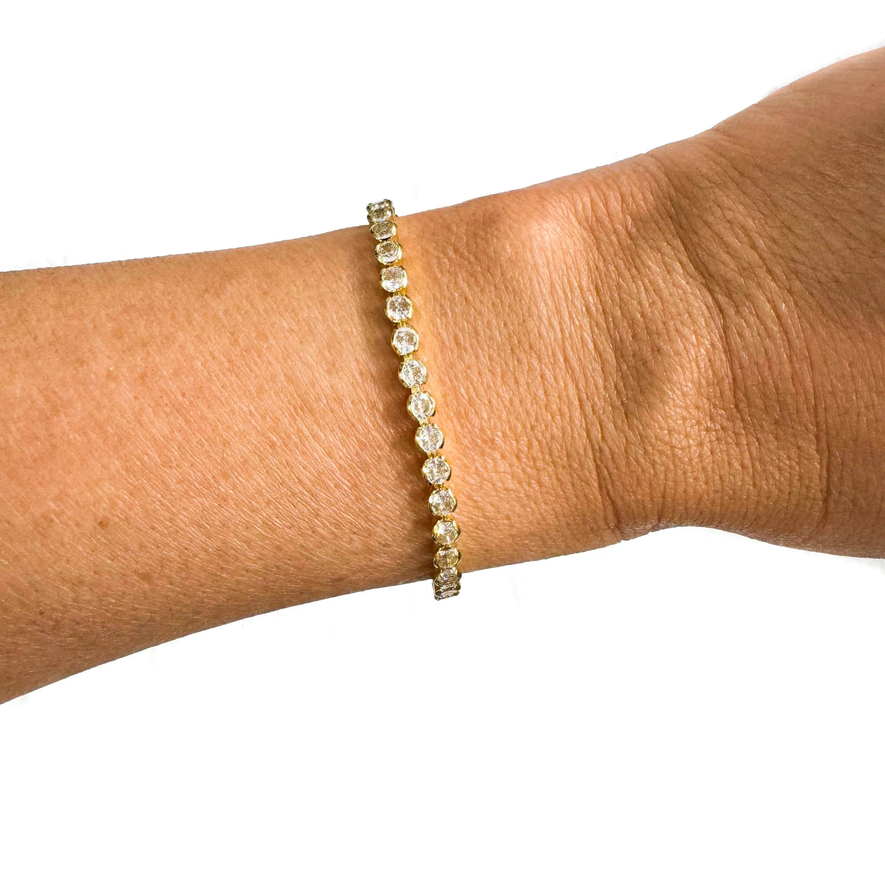 Semi Precious Pave Gold Filled Adjustable Bracelets