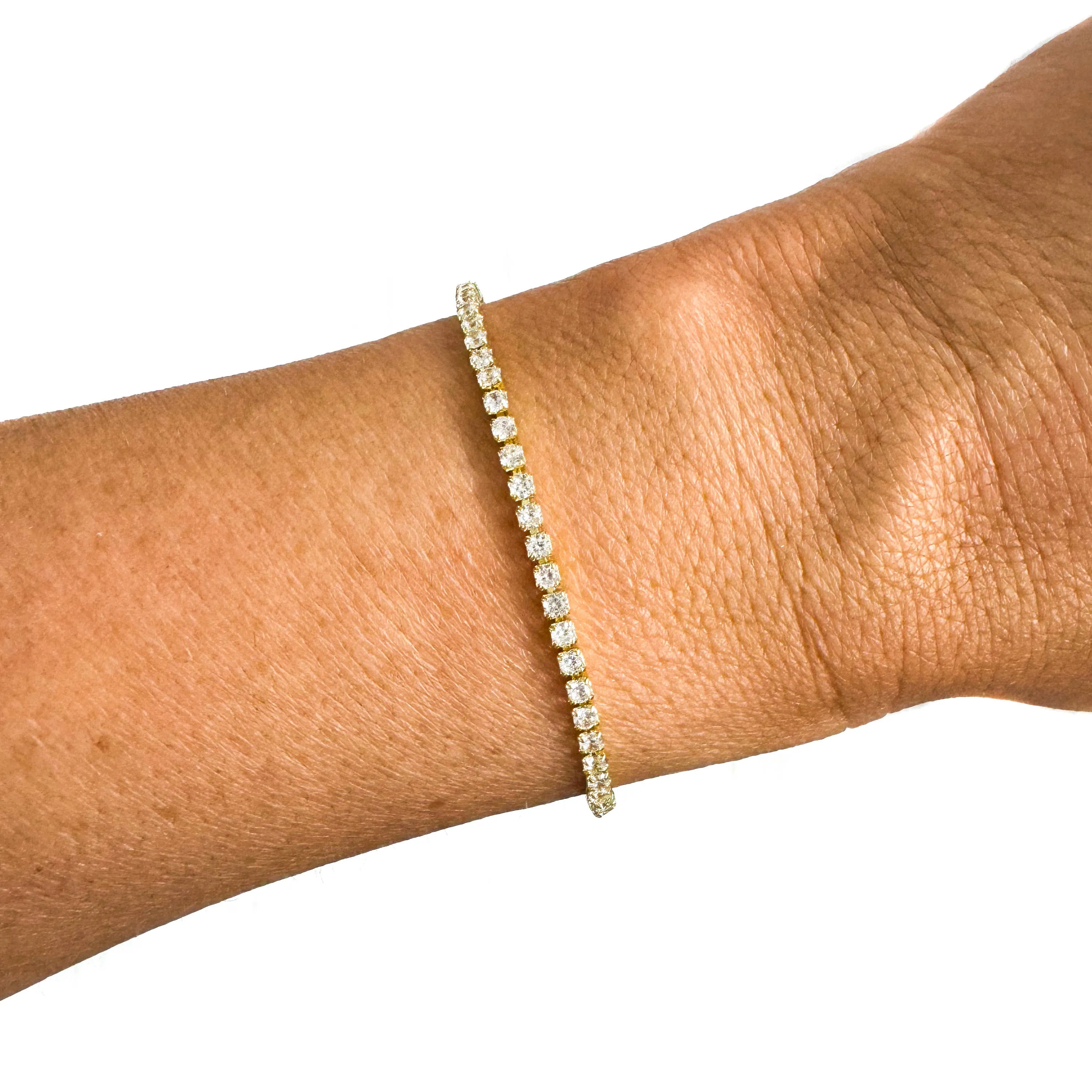 Semi Precious Pave Gold Filled Adjustable Bracelets