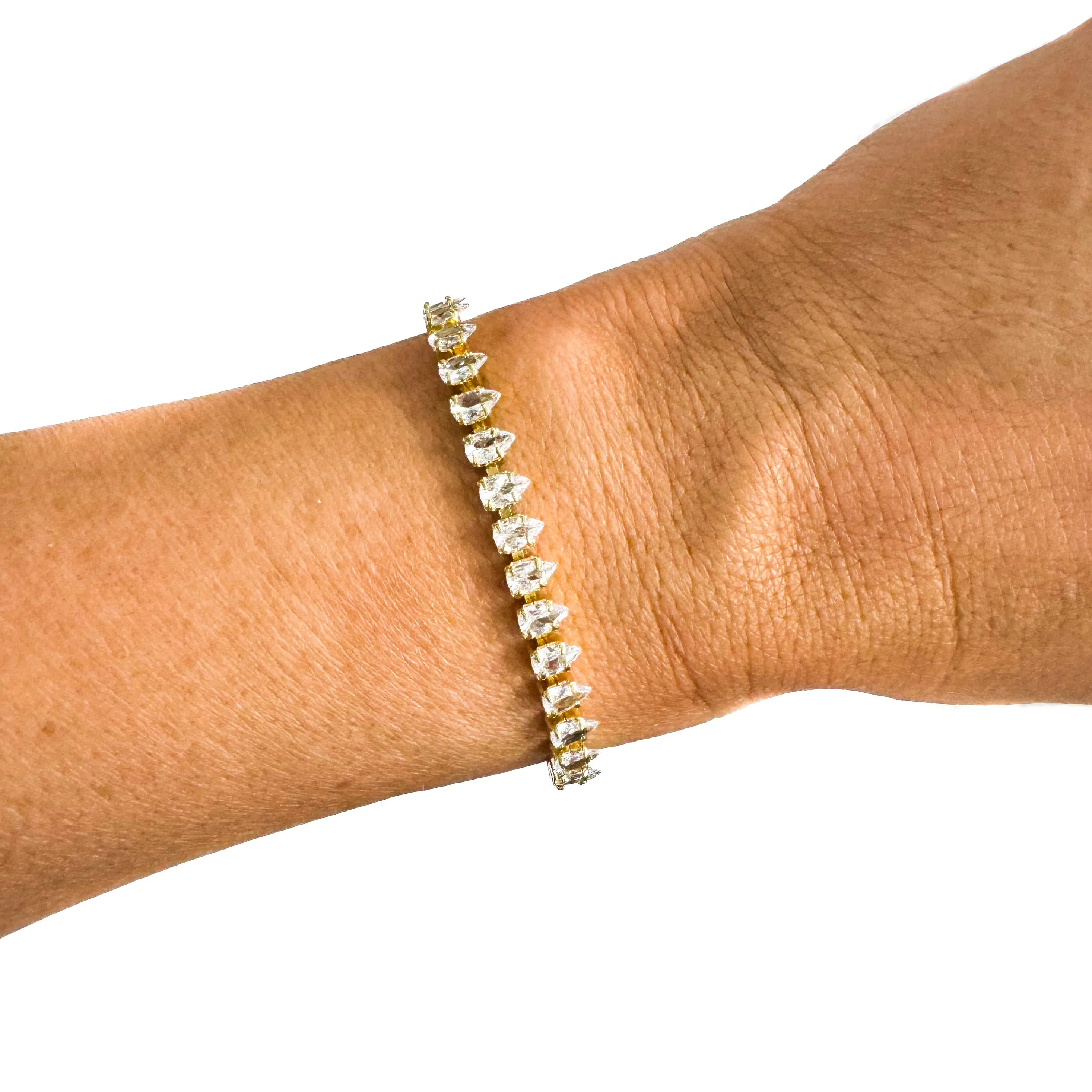 Semi Precious Pave Gold Filled Adjustable Bracelets